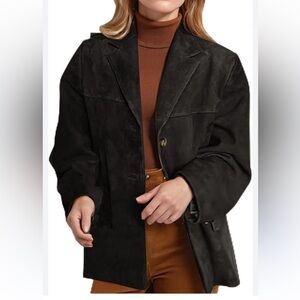 Jessica Holbrook Black Suede Jacket